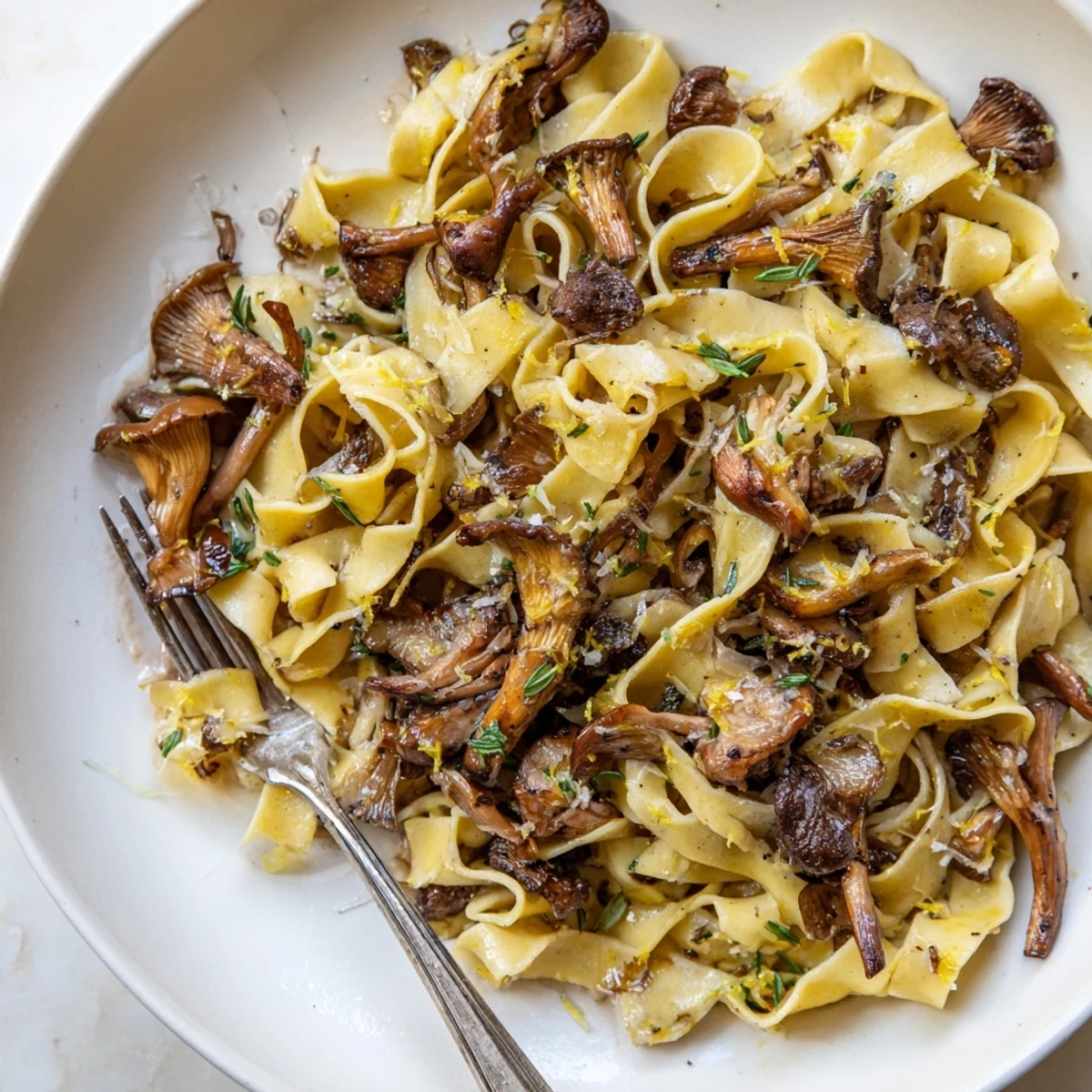 Cozy fall pasta with wild mushrooms and rich brown butter tantalizes the senses.  
