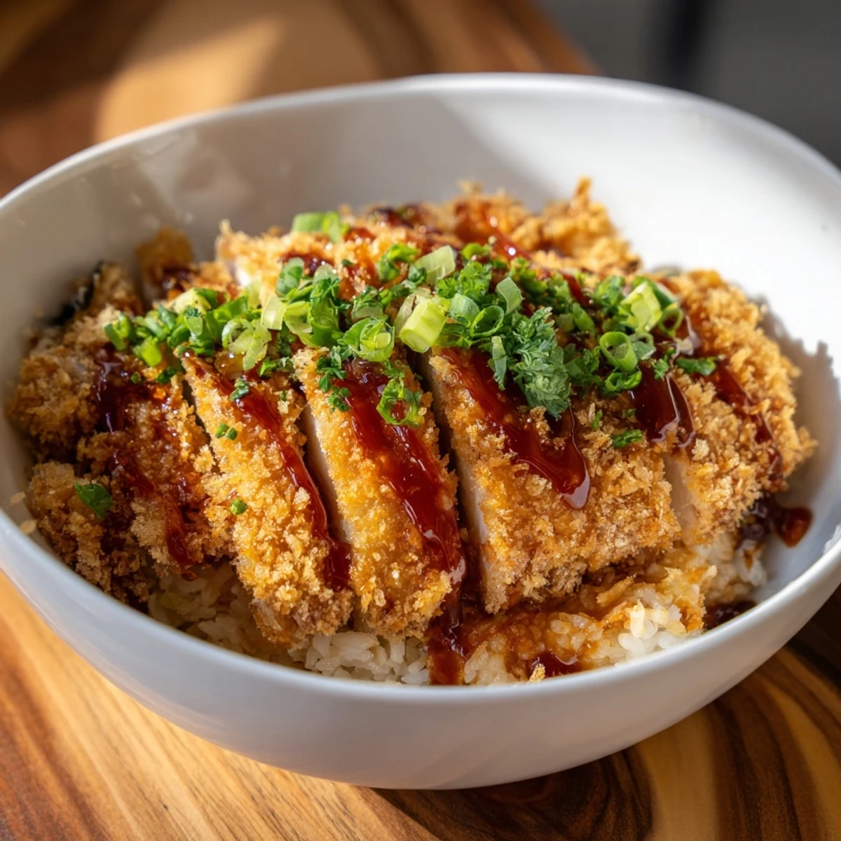 Savor the rich flavors of Japanese Katsu Bowls topped with homemade tonkatsu sauce.  