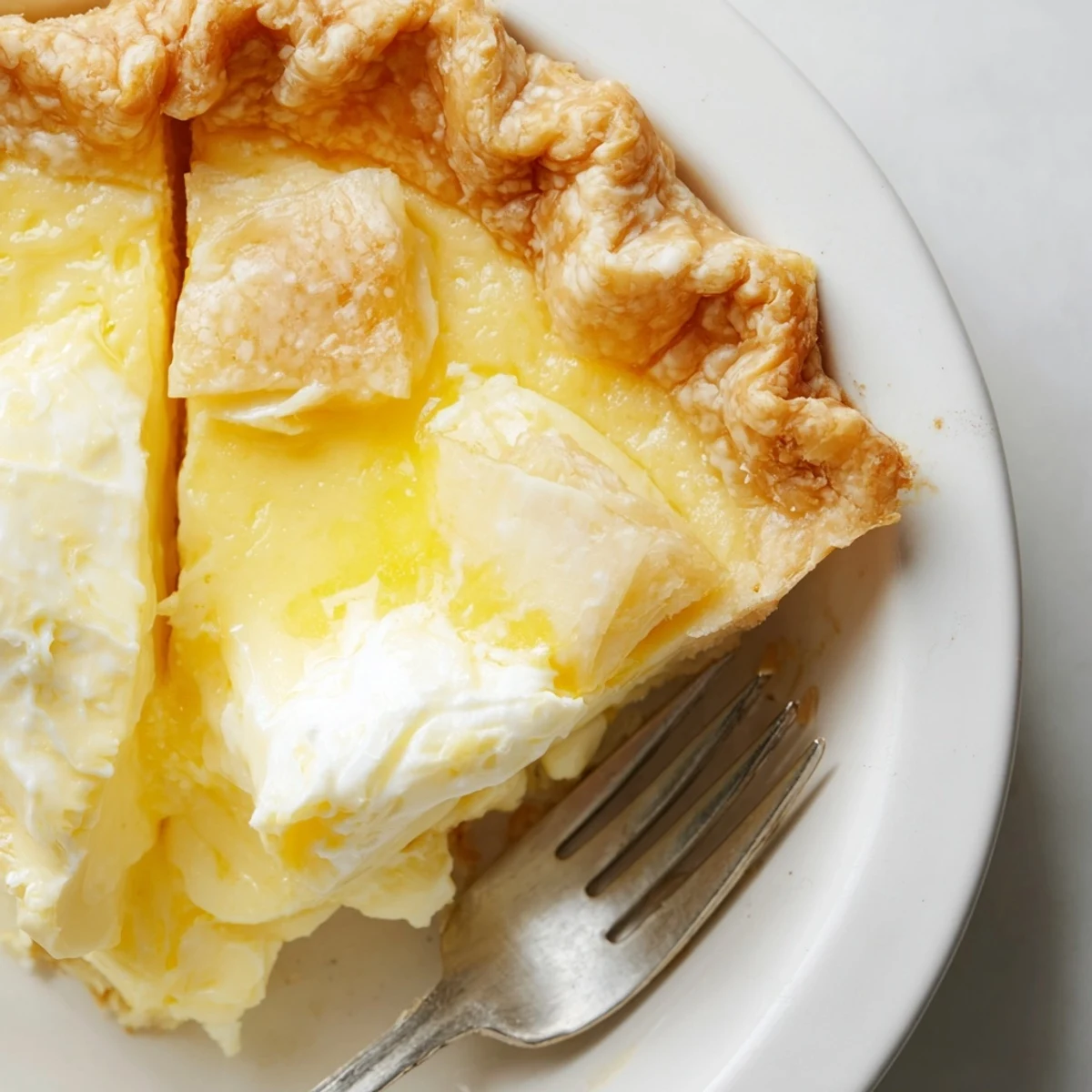 Delightfully simple water pie slice topped with berries, a true comfort food classic.  