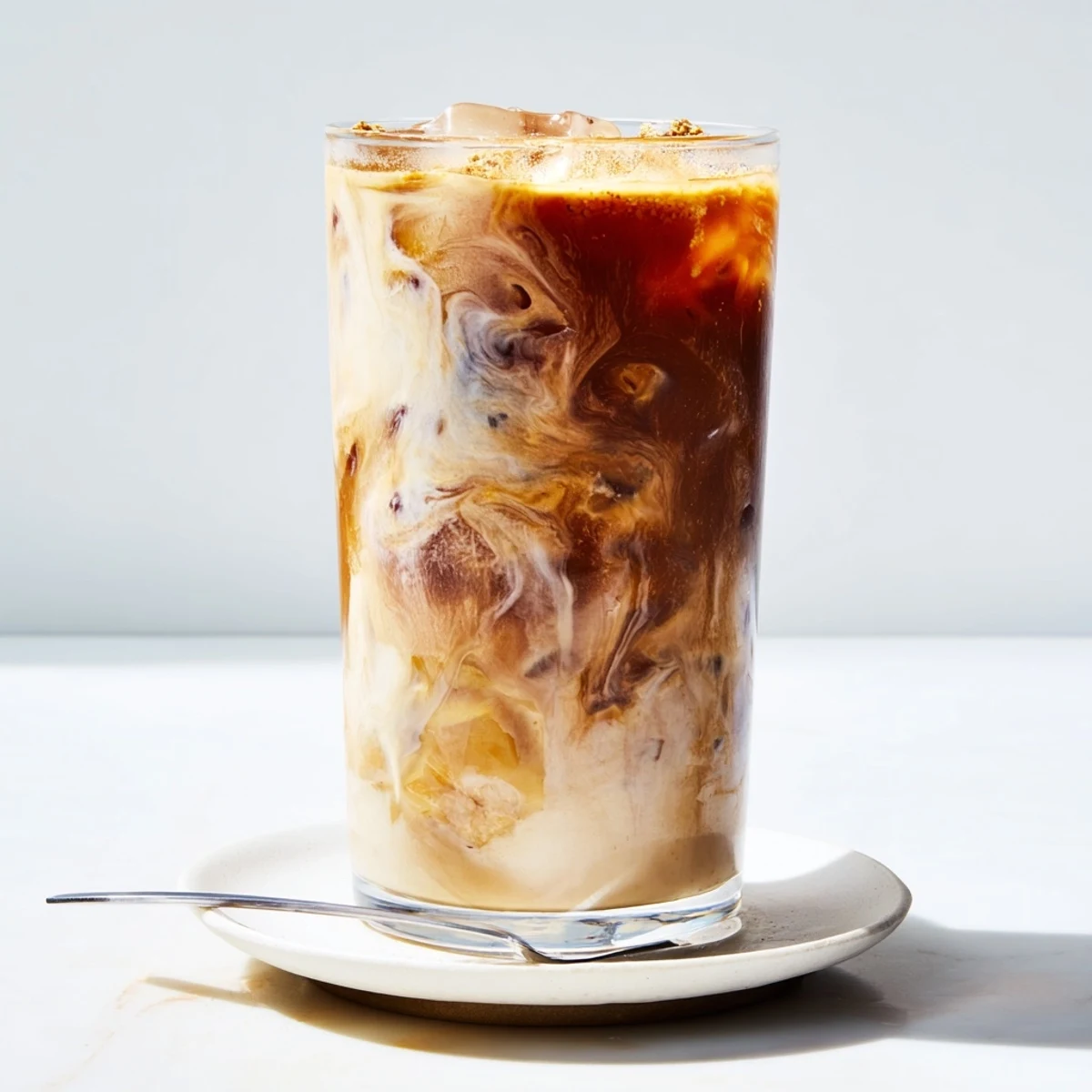 Delicious tahini iced coffee, blended to perfection for a creamy summer treat.