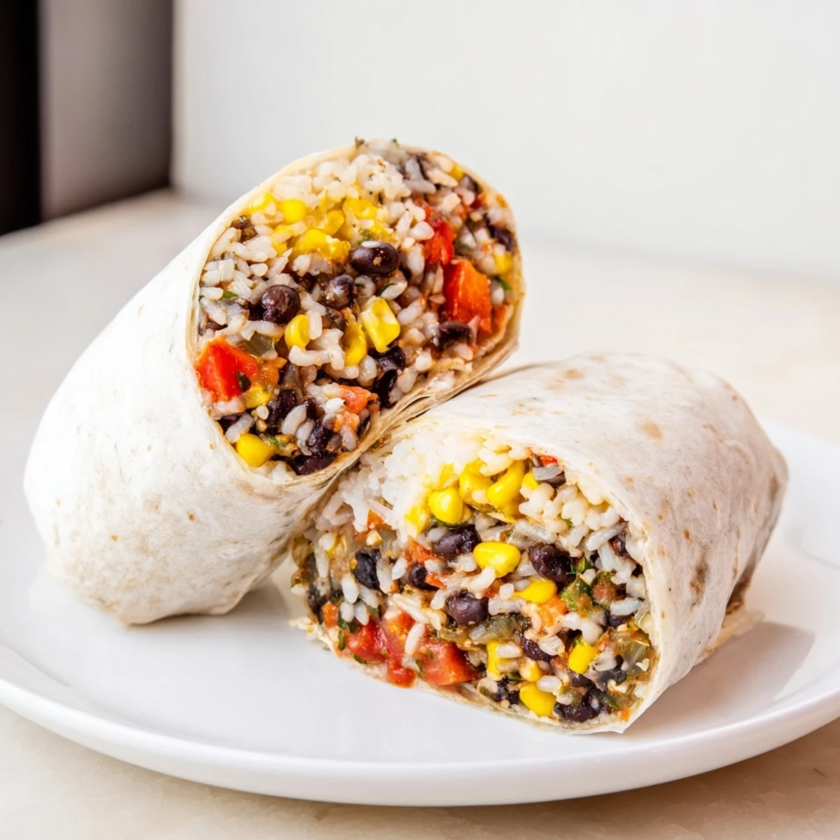 Steaming hot freezer-friendly burritos, a delicious vegetarian meal, ready to reheat and enjoy.