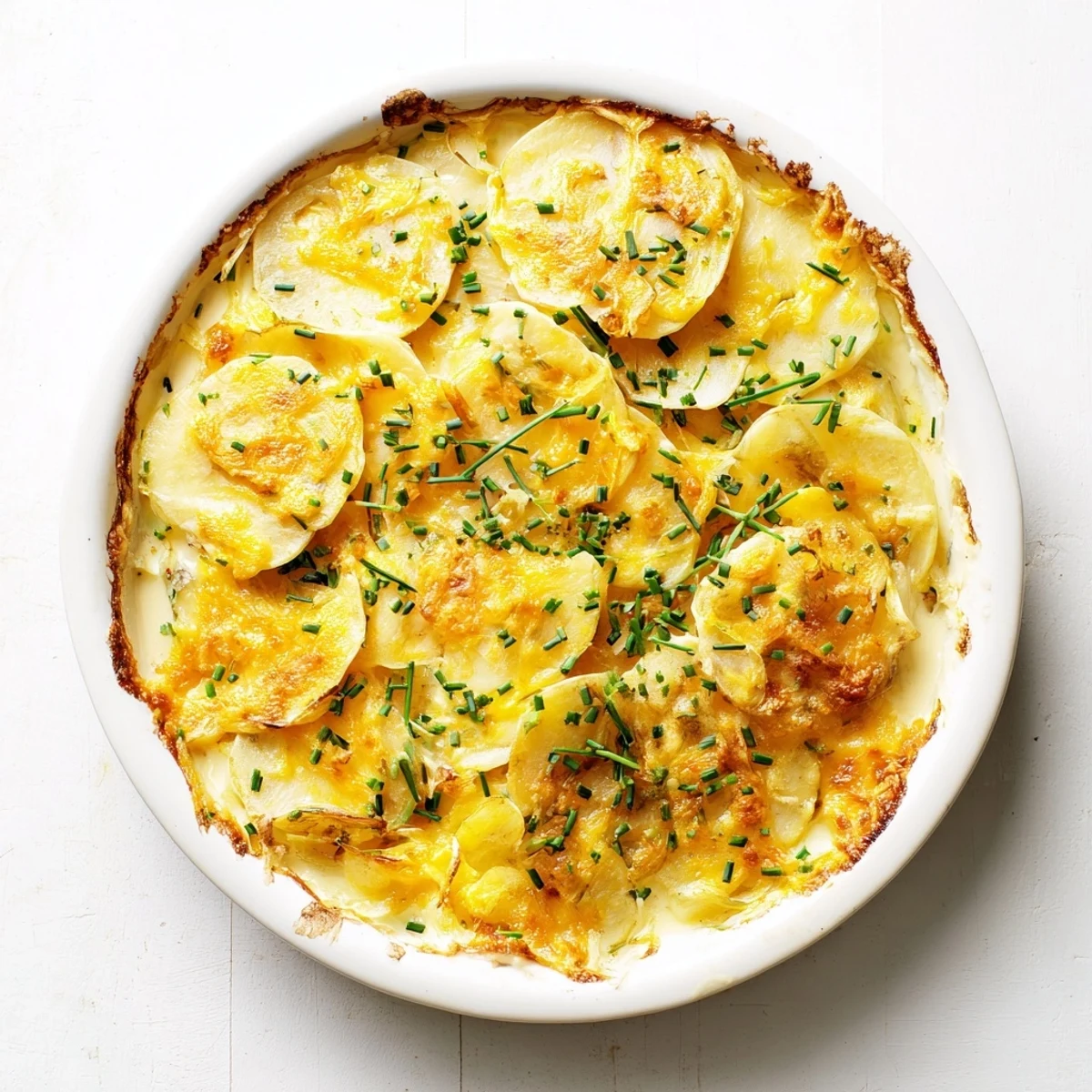 Irresistible Cheesy Scalloped Potatoes—a comforting Southern side dish, bubbling hot from the oven.