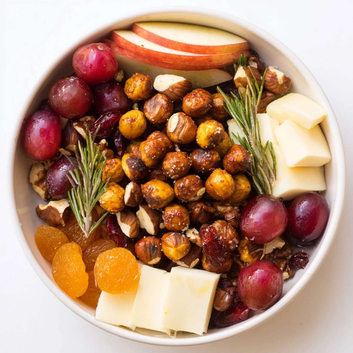 A beautifully arranged Squirrels Acorn Hoard Platter, featuring toasted hazelnuts and creamy brie, ready to serve.