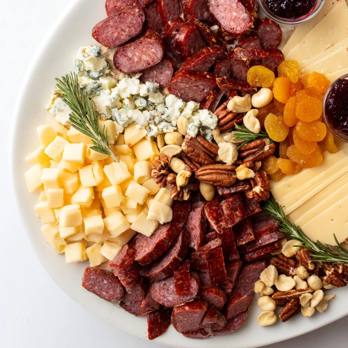 Enjoy the visually stunning Deer Antler Charcuterie, with dried figs and a vibrant charcuterie assortment.