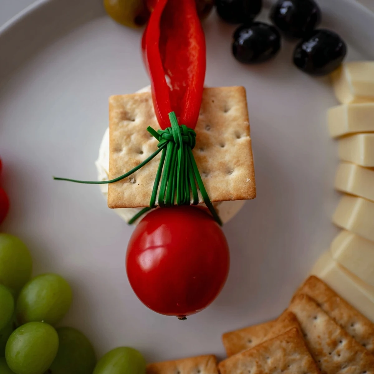 This Graduation Cap Platter shows a creative arrangement of food, ideal for graduation parties and easy to make.