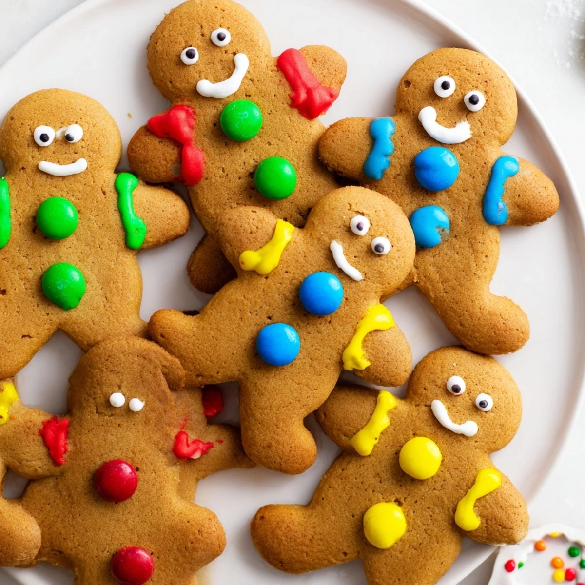 Decorated gingerbread people on a festive board, a fun and interactive dessert for all ages.