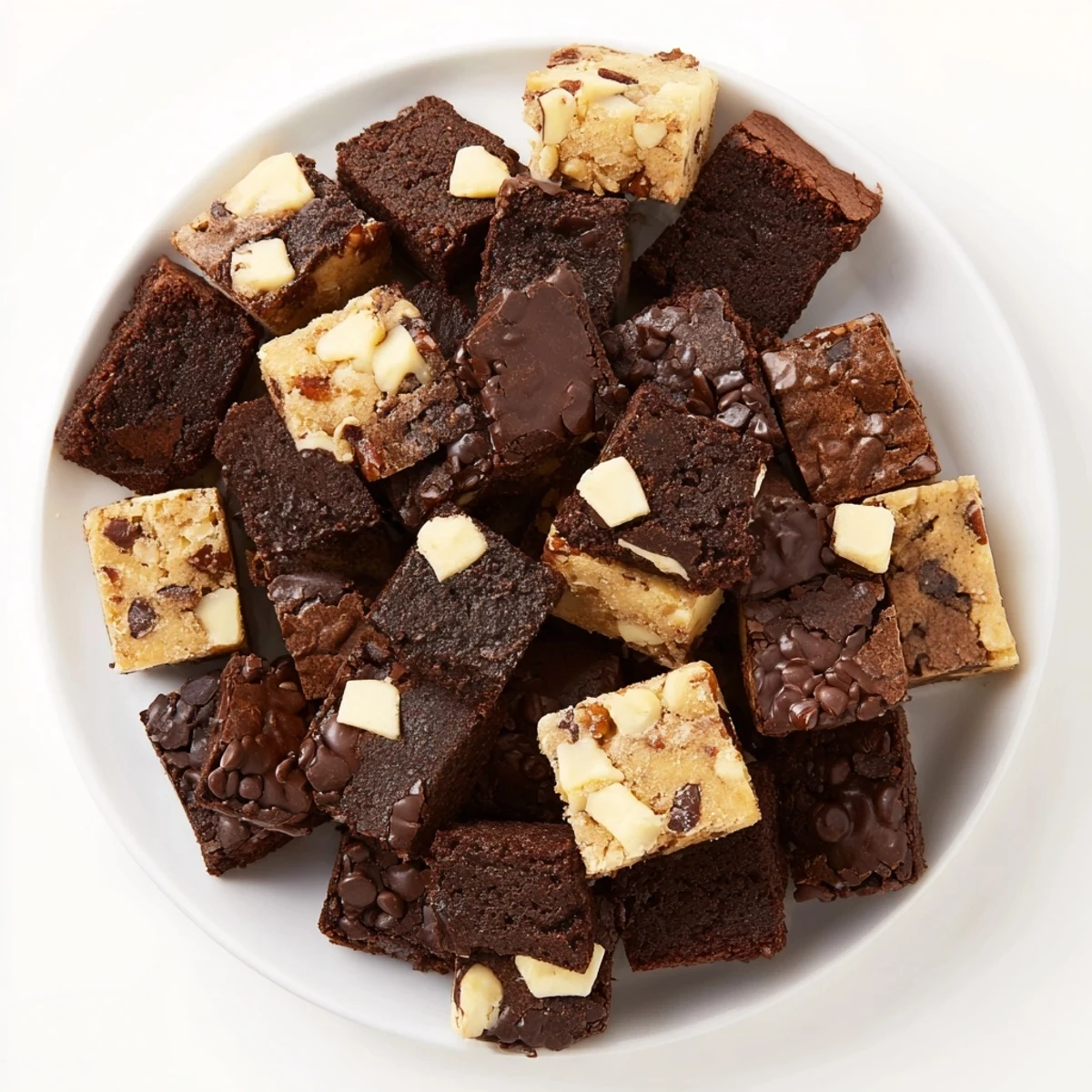 Decadent Dessert Platter: Brownie and blondie squares arranged beautifully, ready for a sweet treat.