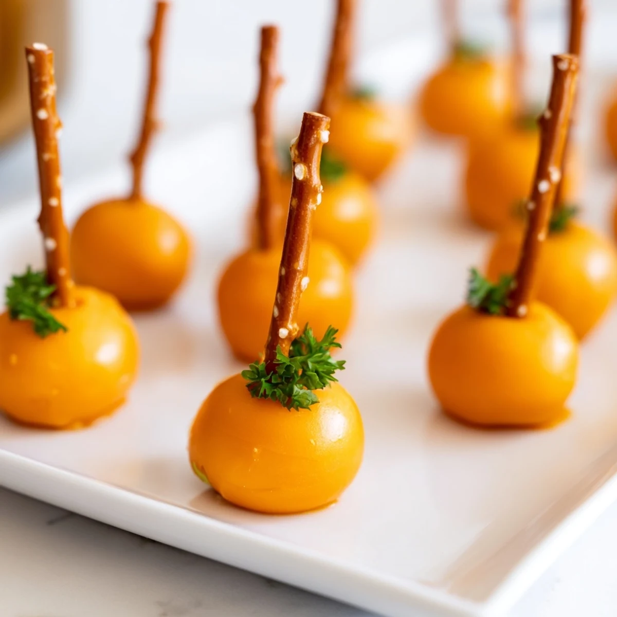 A colorful grid of The Pumpkin Patch, featuring cheesy orange "pumpkins" arranged in neat rows.