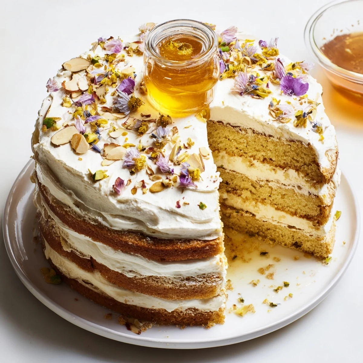 Indulge in this The Honey-Drip dessert, a moist cake with flowing honey ready for dipping.