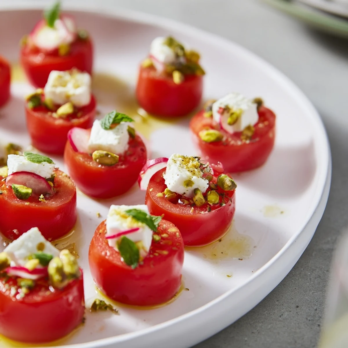 "The Hanging Gardens appetizer features colorful fresh vegetables and fruits, beautifully arranged for serving."