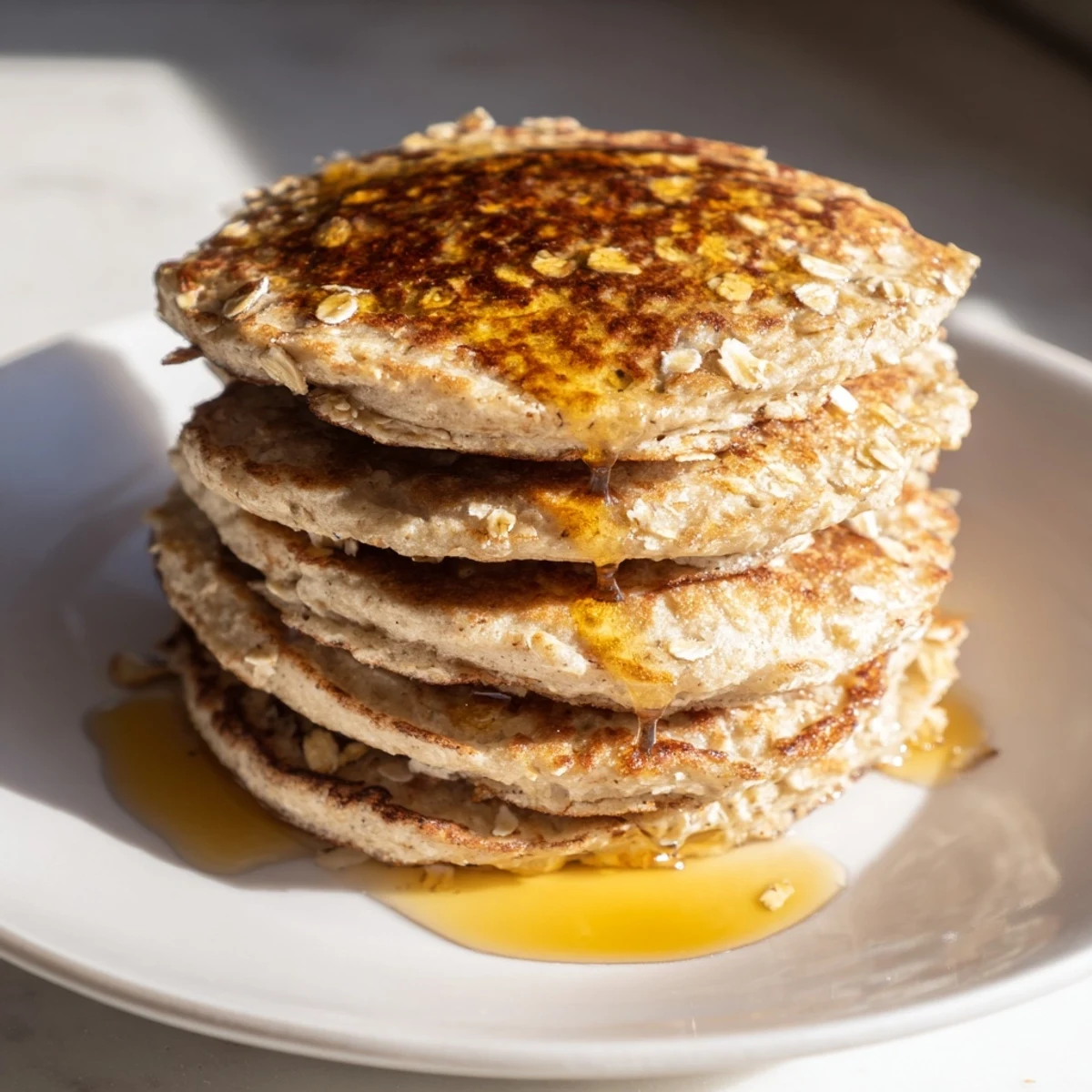 Banana Oat Fluffy Pancakes