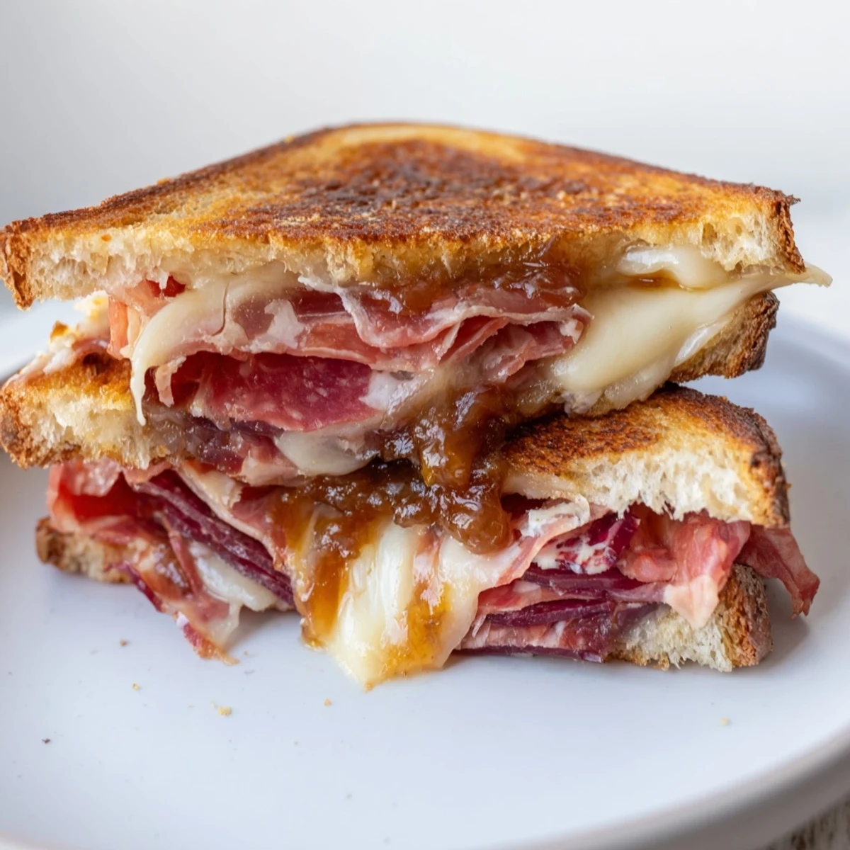 Savory and cheesy, this rich Charcuterie Grilled Cheese is a delightful, gourmet sandwich.