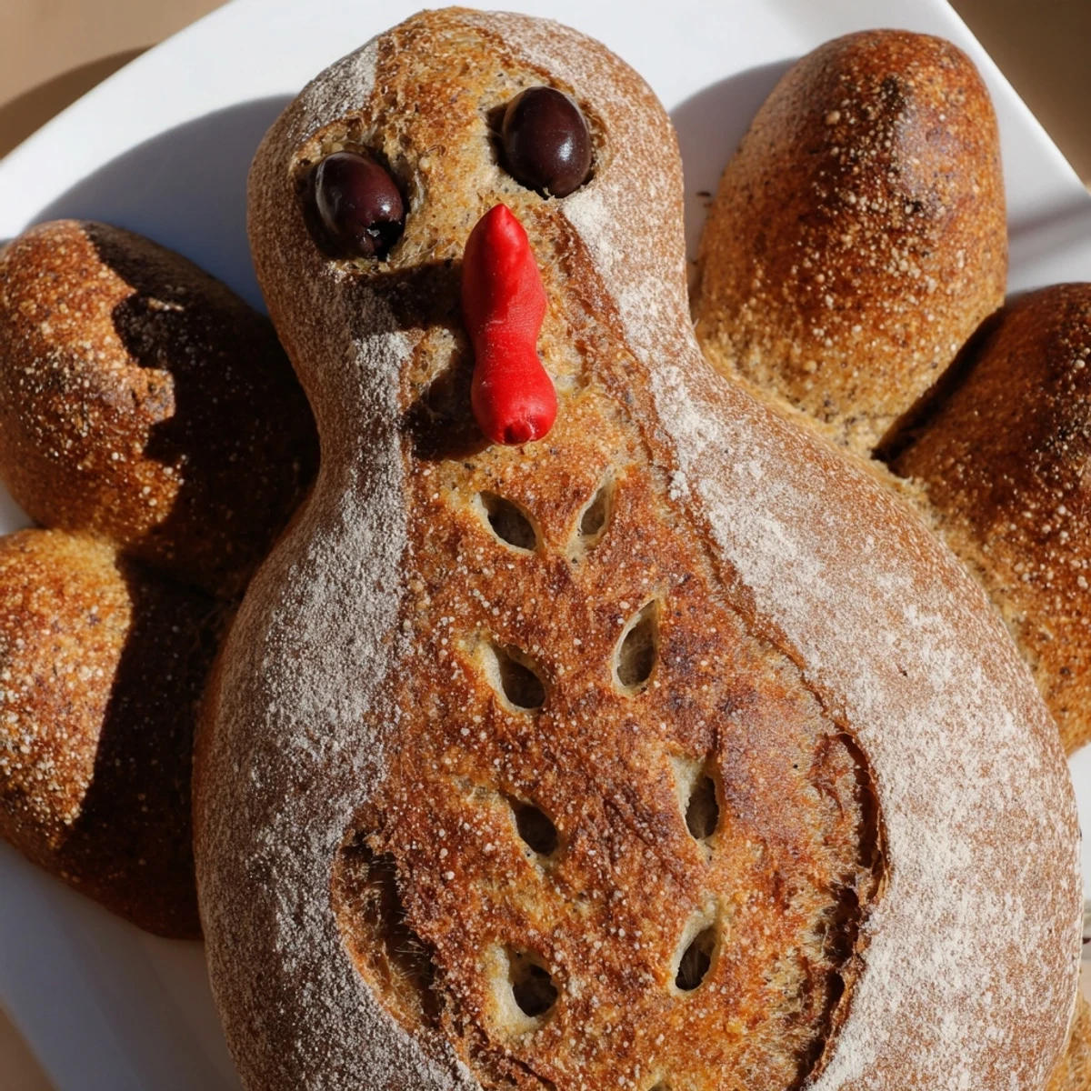 Turkey Shaped Sourdough Loaf