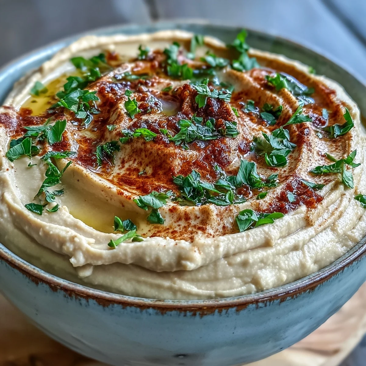 A vibrant bowl of black-eyed pea hummus is surrounded by pita bread and fresh vegetable dippers.