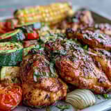 Sheet Pan Chicken Zucchini Corn