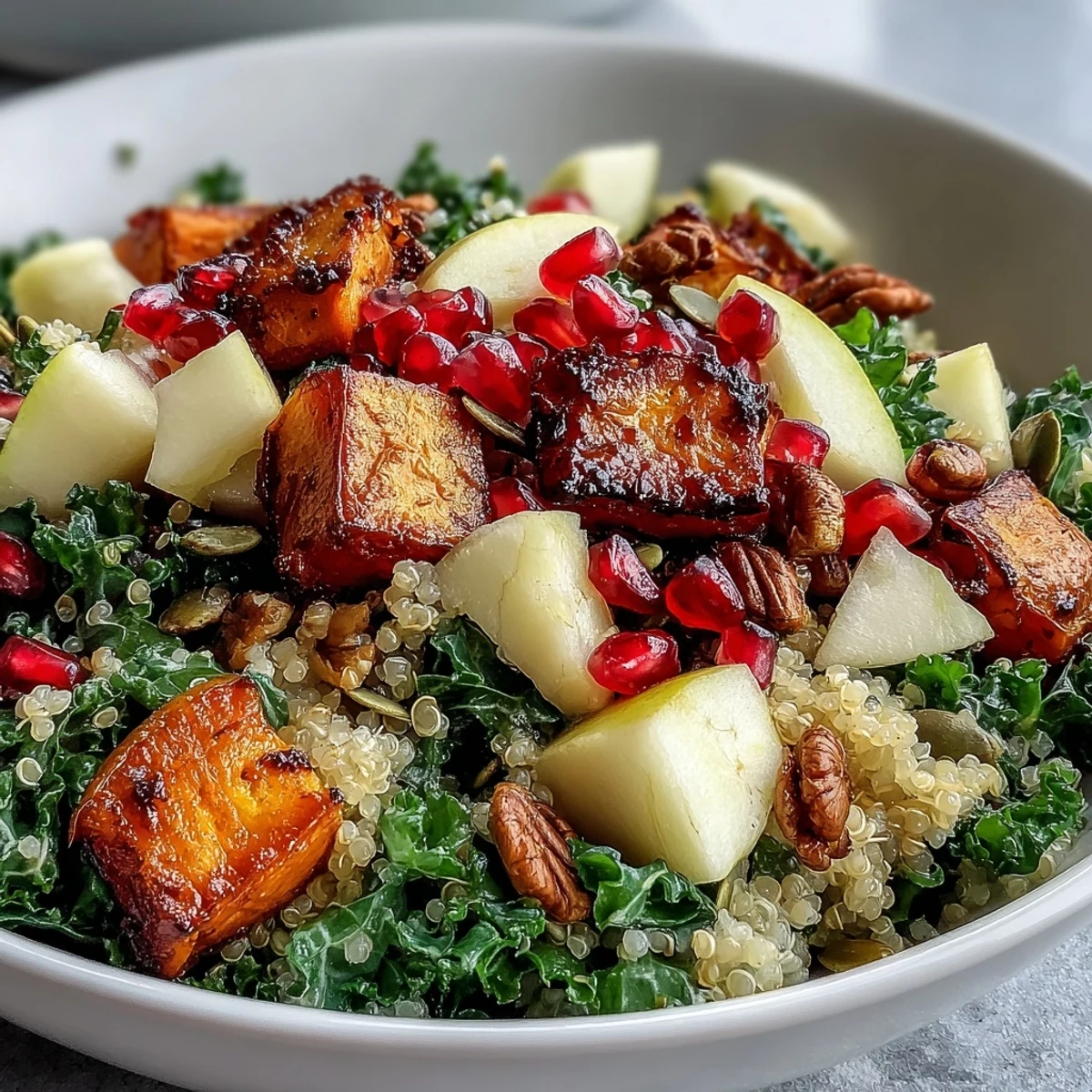 Roasted sweet potatoes and massaged kale make this Kale Harvest Grain Bowl a vibrant, nutritious dinner.