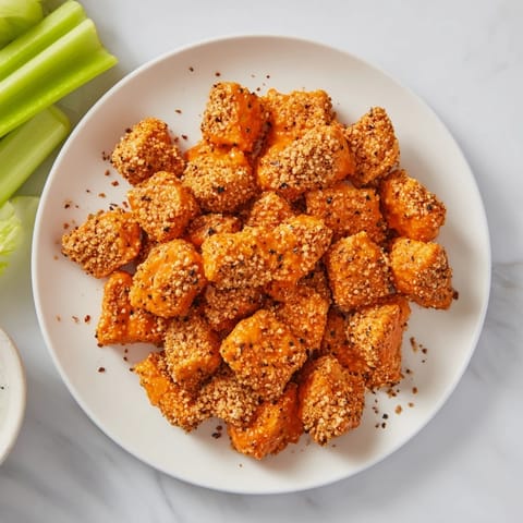 Spicy Pretzel Crusted Buffalo Bites