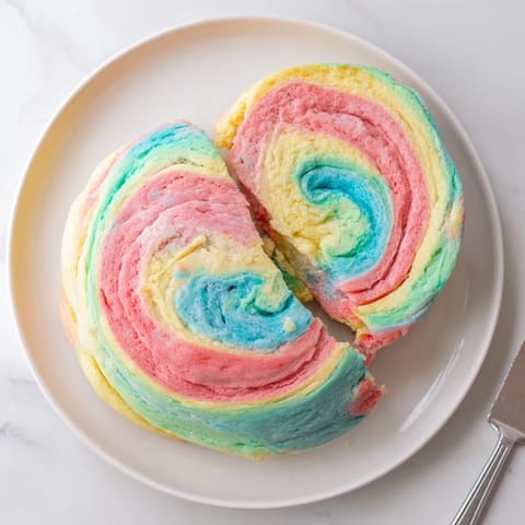 Colorful cloud bread with a light, airy texture; a festive treat for all ages.  