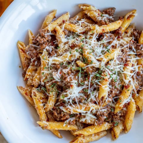 Cheesy Beef Penne Bake