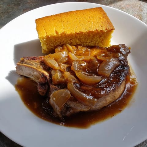 Smothered Pork Chops Cornbread