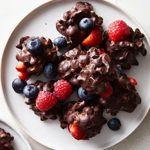 Homemade Chocolate Yogurt Clusters, perfect for a quick, gluten-free dessert bite anytime.