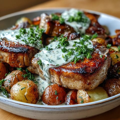 Golden-seared Crockpot Ranch Pork Chops with a velvety sauce, fork-tender veggies, and fresh parsley for a hearty family meal.
