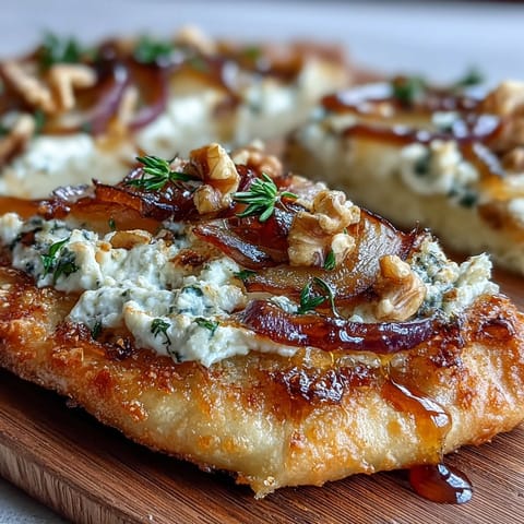 Goat Cheese Pear Flatbread Hot Honey