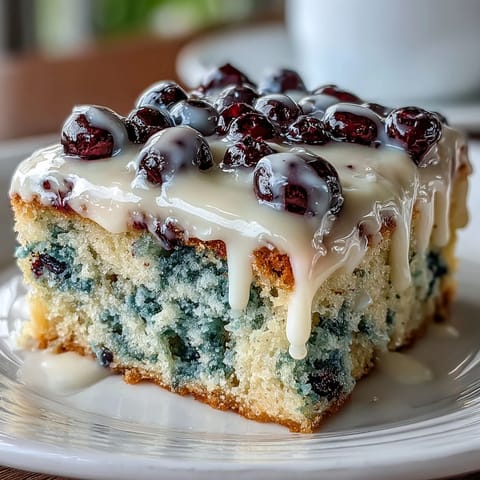 Golden lemon blueberry sheet cake with a moist crumb, topped with a light glaze, perfect for celebrating special moments.  