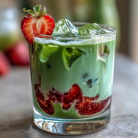 Iced Strawberry Matcha Latte