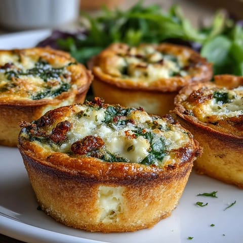 Bite-sized pastry cups loaded with savory vegetables and melted cheese, ideal for a sophisticated bridal shower spread.