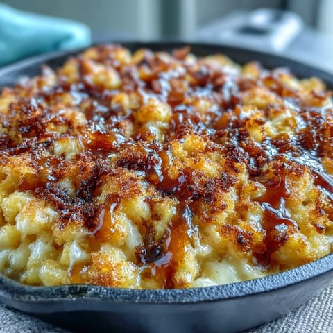 A golden, moist Southern-style cornbread baked in a cast-iron skillet, served warm with luscious honey butter for the ultimate comfort food experience.