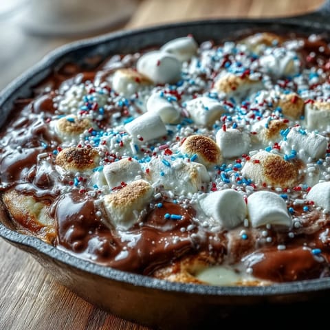 Golden-brown marshmallows melt over chocolate in this festive 3-ingredient S'mores Dip.