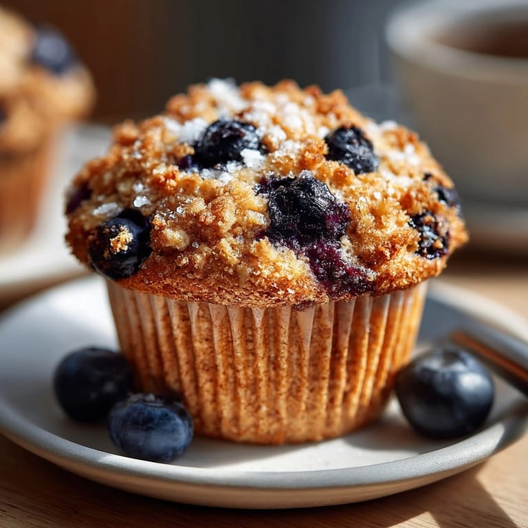 Homemade Oatmeal Blueberry Breakfast Muffins, perfect for a quick and delightful on-the-go treat.