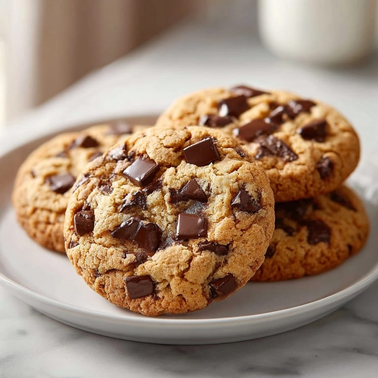 Stacked Classic Chocolate Chip Cookies, still warm from the oven, promise a sweet treat.