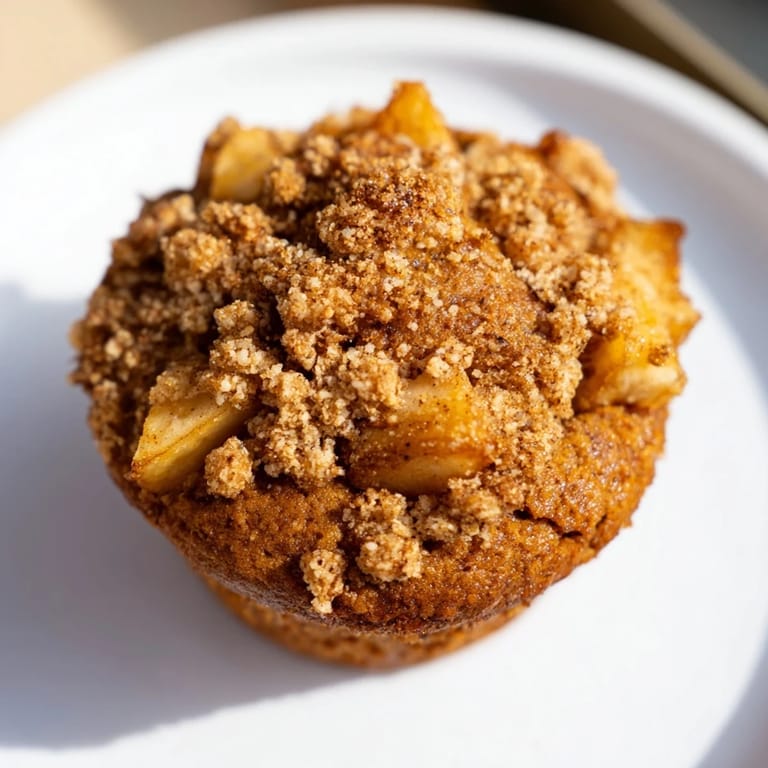Fluffy Cinnamon Apple Muffins with a perfectly domed top, ideal for a morning treat.