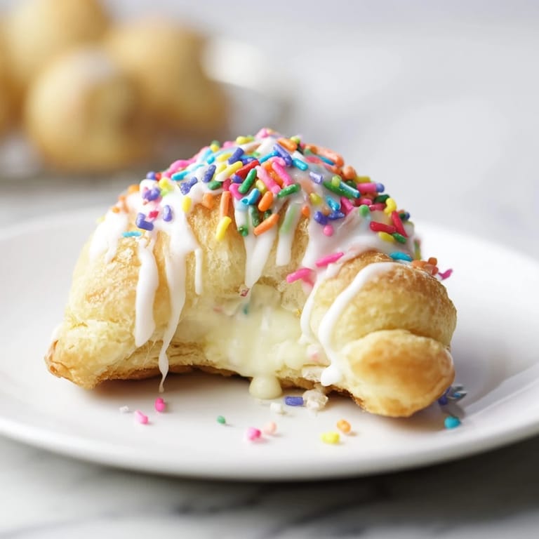 Warm, soft Quick Christmas Biscuit Bombs drizzled with glaze and covered in festive sprinkles.