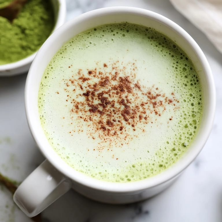 Enjoy a dairy-free Cinnamon Maple Oat Milk Matcha Latte; the perfect blend of matcha, cinnamon, and maple.