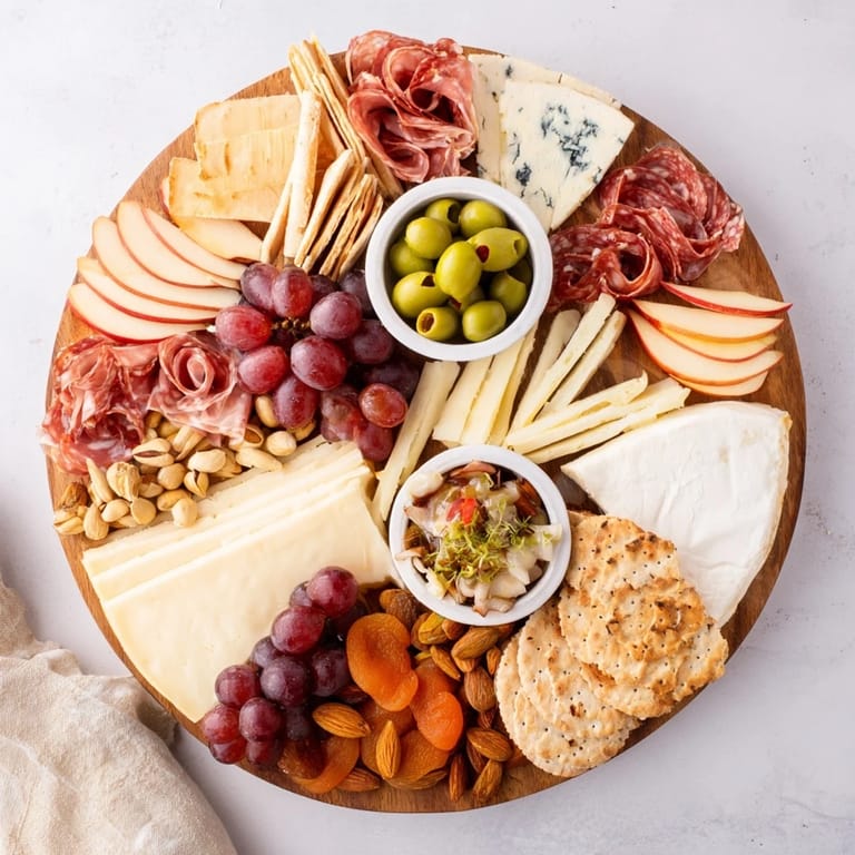 The Elegant Gilded Edge, a visual and flavorful cheese and charcuterie board for elegant serving.