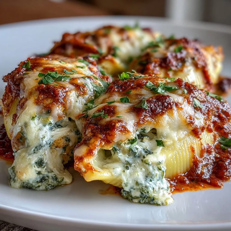Pesto Lasagna Stuffed Shells served with a green salad, perfect for a family dinner.