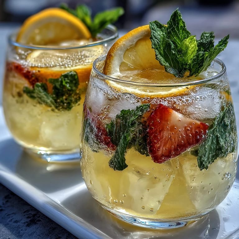 Create your own refreshing lemonade bar with strawberries, blueberries, mint, and citrus slices for a fun summer gathering.