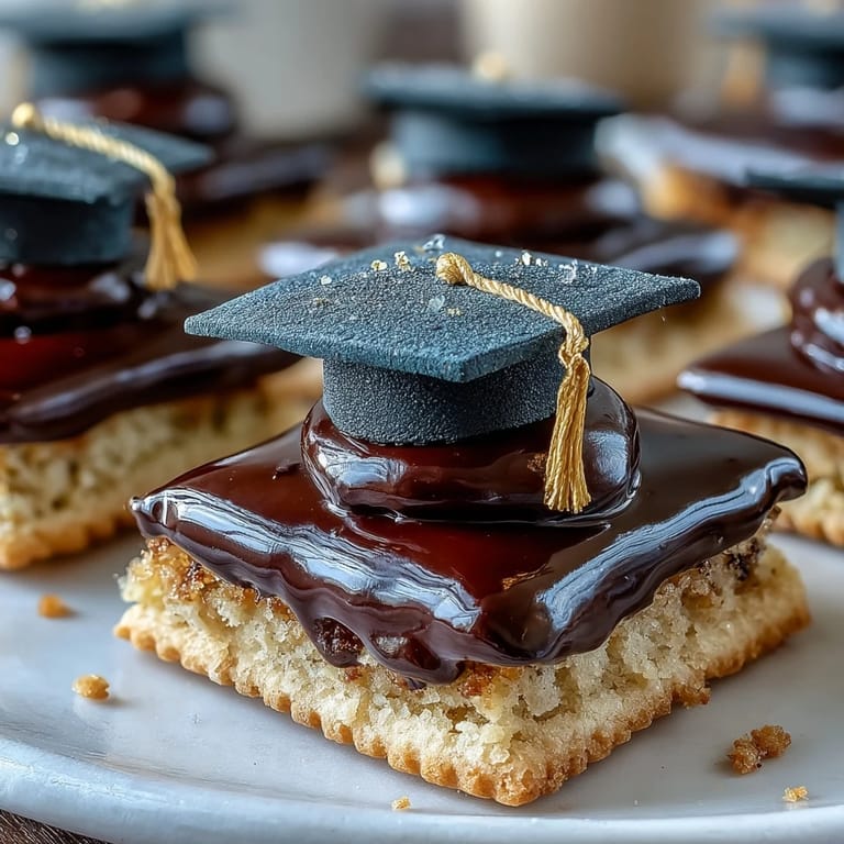 Festive graduation sugar cookies topped with fondant mortarboard hats, ideal for celebrating your grad.